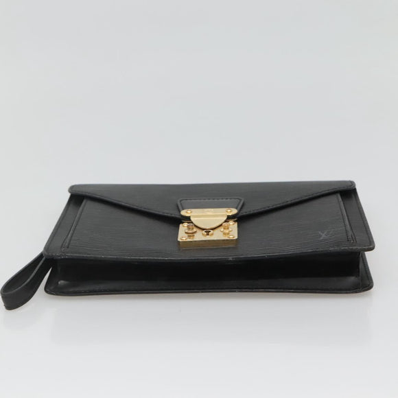 LOUIS VUITTON Epi Serie Dragonne Clutch Bag Black Noir M52612 LV Auth 106784