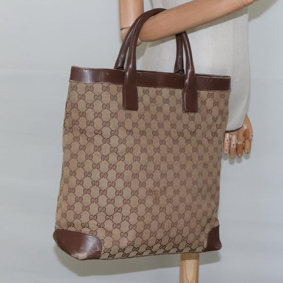 GUCCI GG Canvas Hand Bag Beige 002 1121 Auth 106789