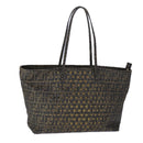 FENDI Zucca Canvas Tote Bag PVC Brown Black Gold Auth 106827V-1