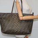 FENDI Zucca Canvas Tote Bag PVC Brown Black Gold Auth 106827V-20