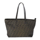 FENDI Zucca Canvas Tote Bag PVC Brown Black Gold Auth 106827V-13