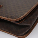 CELINE Macadam Canvas Shoulder Bag PVC Leather Brown Gold Auth 106868-10