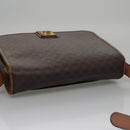 CELINE Macadam Canvas Shoulder Bag PVC Leather Brown Gold Auth 106868-6