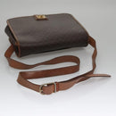 CELINE Macadam Canvas Shoulder Bag PVC Leather Brown Gold Auth 106868-7