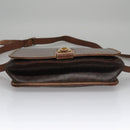 CELINE Macadam Canvas Shoulder Bag PVC Leather Brown Gold Auth 106868-9