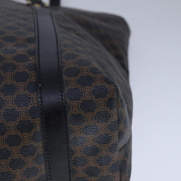 CELINE Macadam Canvas Tote Bag PVC Leather Black Gold Auth 106873V