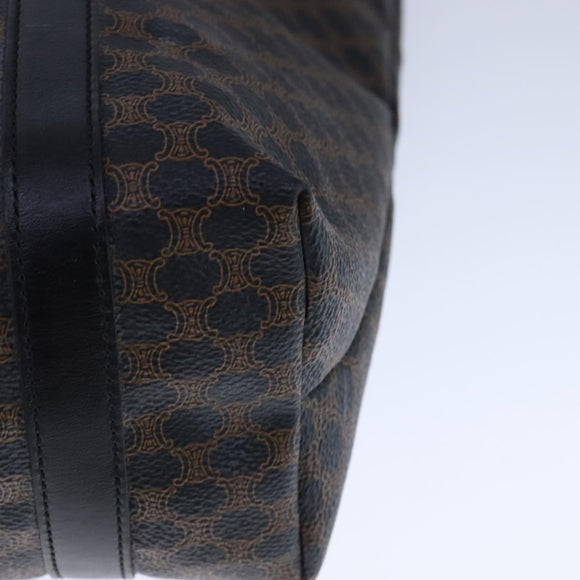 CELINE Macadam Canvas Tote Bag PVC Leather Black Gold Auth 106873V
