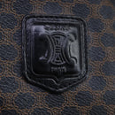 CELINE Macadam Canvas Tote Bag PVC Leather Black Gold Auth 106873V-17