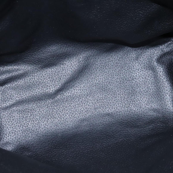 CELINE Macadam Canvas Tote Bag PVC Leather Black Gold Auth 106873V