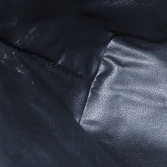 CELINE Macadam Canvas Tote Bag PVC Leather Black Gold Auth 106873V