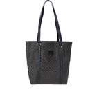 CELINE Macadam Canvas Tote Bag PVC Leather Black Gold Auth 106873V-13