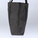 CELINE Macadam Canvas Tote Bag PVC Leather Black Gold Auth 106873V-4