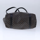 CELINE Macadam Canvas Tote Bag PVC Leather Black Gold Auth 106873V-5