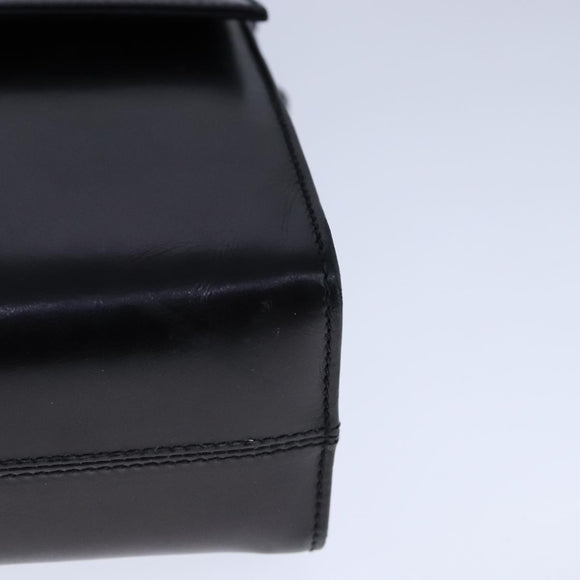 Salvatore Ferragamo Gancini Shoulder Bag Leather Black Gold Auth 106875