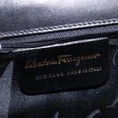 Salvatore Ferragamo Gancini Shoulder Bag Leather Black Gold Auth 106875-12