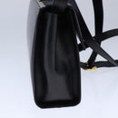 Salvatore Ferragamo Gancini Shoulder Bag Leather Black Gold Auth 106875-3