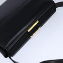 Salvatore Ferragamo Gancini Shoulder Bag Leather Black Gold Auth 106875-6
