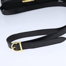 Salvatore Ferragamo Gancini Shoulder Bag Leather Black Gold Auth 106875-7