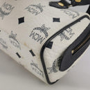 MCM Vicetos Logogram Mini Hand Bag PVC Leather White Auth 106889-11