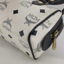 MCM Vicetos Logogram Mini Hand Bag PVC Leather White Auth 106889-13