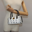 MCM Vicetos Logogram Mini Hand Bag PVC Leather White Auth 106889-20