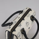 MCM Vicetos Logogram Mini Hand Bag PVC Leather White Auth 106889-6