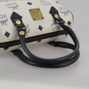 MCM Vicetos Logogram Mini Hand Bag PVC Leather White Auth 106889-7