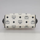 MCM Vicetos Logogram Mini Hand Bag PVC Leather White Auth 106889-9