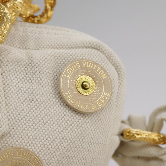 LOUIS VUITTON Tinkerbell Polka Dots Panama Bag Canvas White M95407 Auth 106959