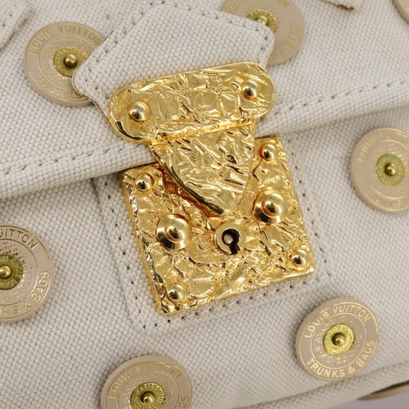 LOUIS VUITTON Tinkerbell Polka Dots Panama Bag Canvas White M95407 Auth 106959