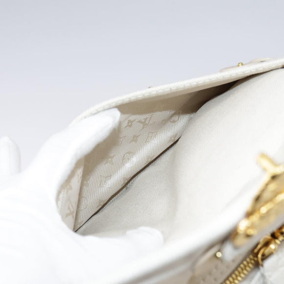 LOUIS VUITTON Tinkerbell Polka Dots Panama Bag Canvas White M95407 Auth 106959