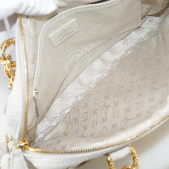 LOUIS VUITTON Tinkerbell Polka Dots Panama Bag Canvas White M95407 Auth 106959