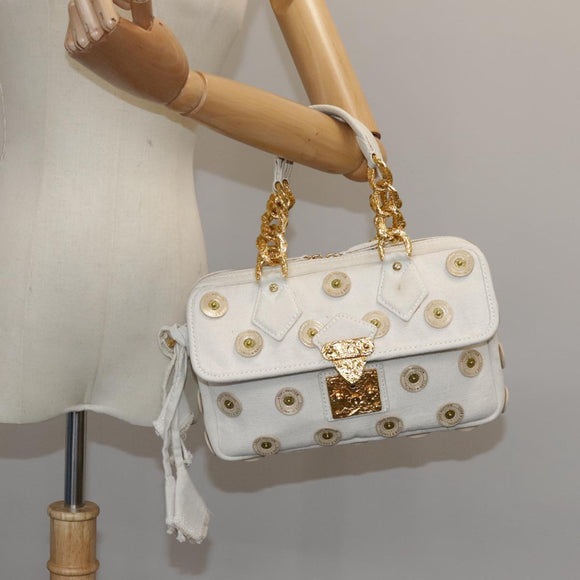 LOUIS VUITTON Tinkerbell Polka Dots Panama Bag Canvas White M95407 Auth 106959