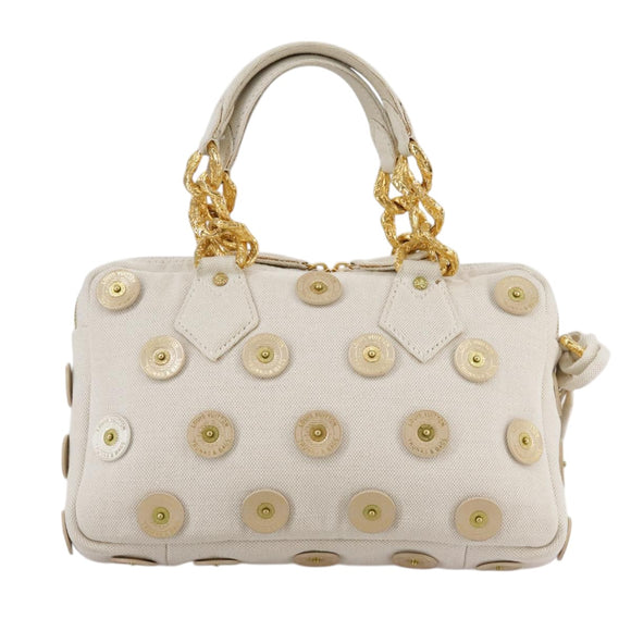 LOUIS VUITTON Tinkerbell Polka Dots Panama Bag Canvas White M95407 Auth 106959