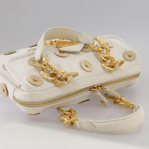 LOUIS VUITTON Tinkerbell Polka Dots Panama Bag Canvas White M95407 Auth 106959