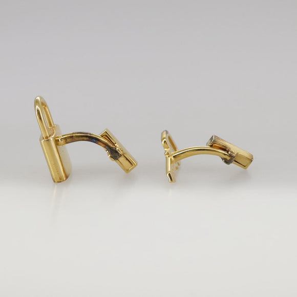LOUIS VUITTON Bouton De Manchette Cuffs Ag925 Gold LV Auth 107014