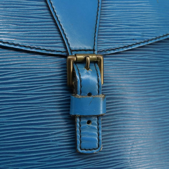 LOUIS VUITTON Epi June Feuille Shoulder Bag Blue M52155 LV Auth 107061