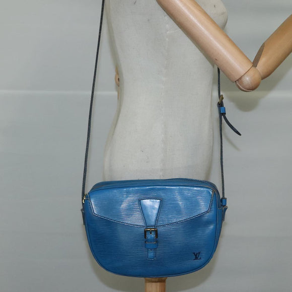 LOUIS VUITTON Epi June Feuille Shoulder Bag Blue M52155 LV Auth 107061