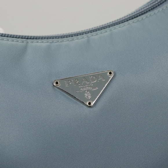PRADA Accessory Pouch Nylon Light Blue Auth 107212