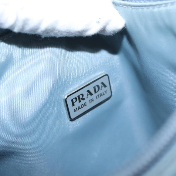 PRADA Accessory Pouch Nylon Light Blue Auth 107212