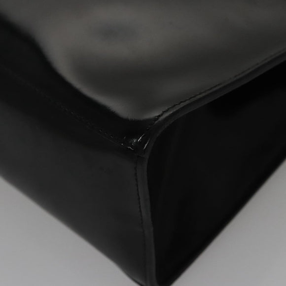 Salvatore Ferragamo Hand Bag Enamel Black Auth 107226