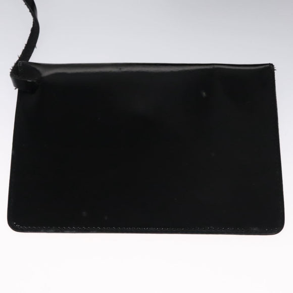 Salvatore Ferragamo Hand Bag Enamel Black Auth 107226