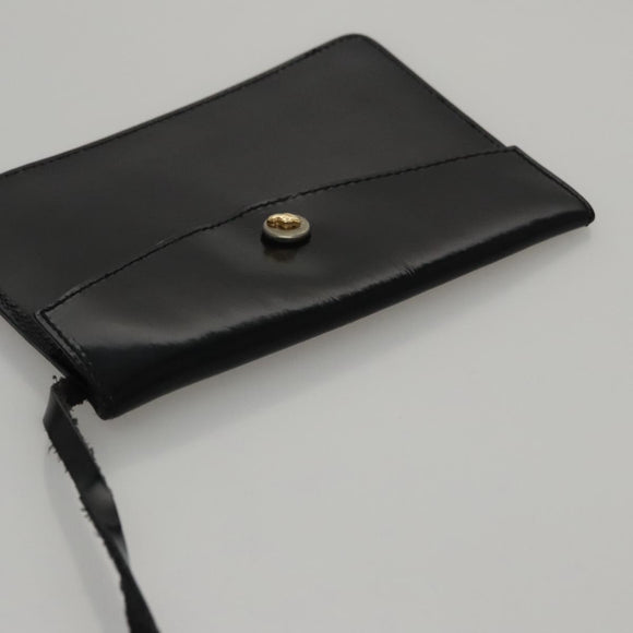 Salvatore Ferragamo Hand Bag Enamel Black Auth 107226