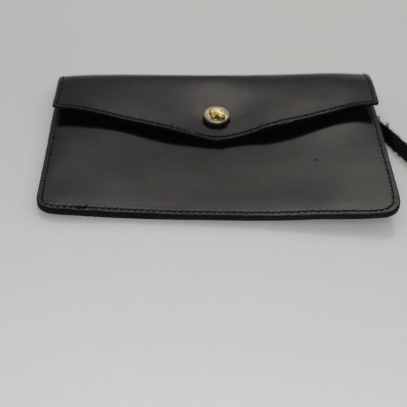 Salvatore Ferragamo Hand Bag Enamel Black Auth 107226