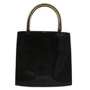 Salvatore Ferragamo Hand Bag Enamel Black Auth 107226-2