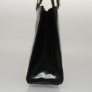 Salvatore Ferragamo Hand Bag Enamel Black Auth 107226-3