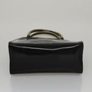 Salvatore Ferragamo Hand Bag Enamel Black Auth 107226-5