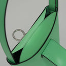 Salvatore Ferragamo Gancini Shoulder Bag Leather Green Silver Auth 107228AV-16