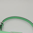 Salvatore Ferragamo Gancini Shoulder Bag Leather Green Silver Auth 107228AV-17