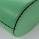 Salvatore Ferragamo Gancini Shoulder Bag Leather Green Silver Auth 107228AV-21